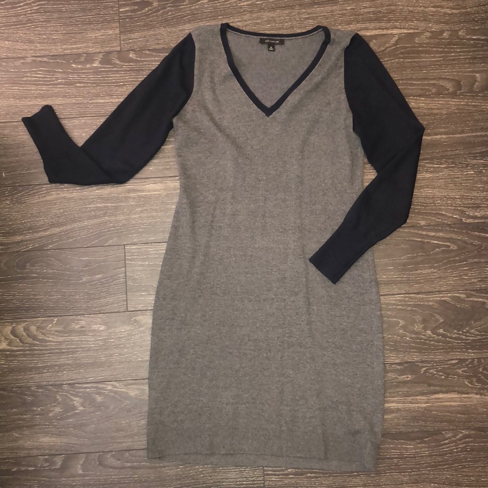 Navy & Gray Ann Taylor Sweater Dress